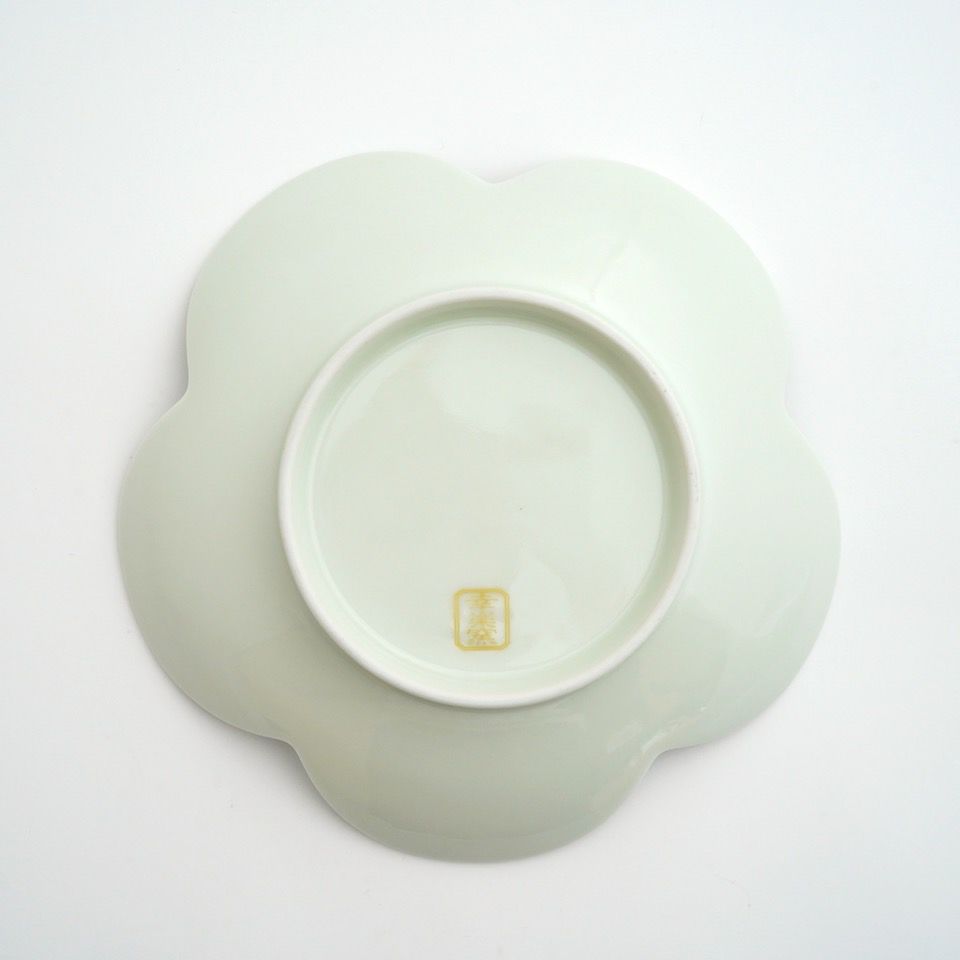 1069 幸楽窯有田焼伊万里 色絵 梅にうぐいす 羽子板6客