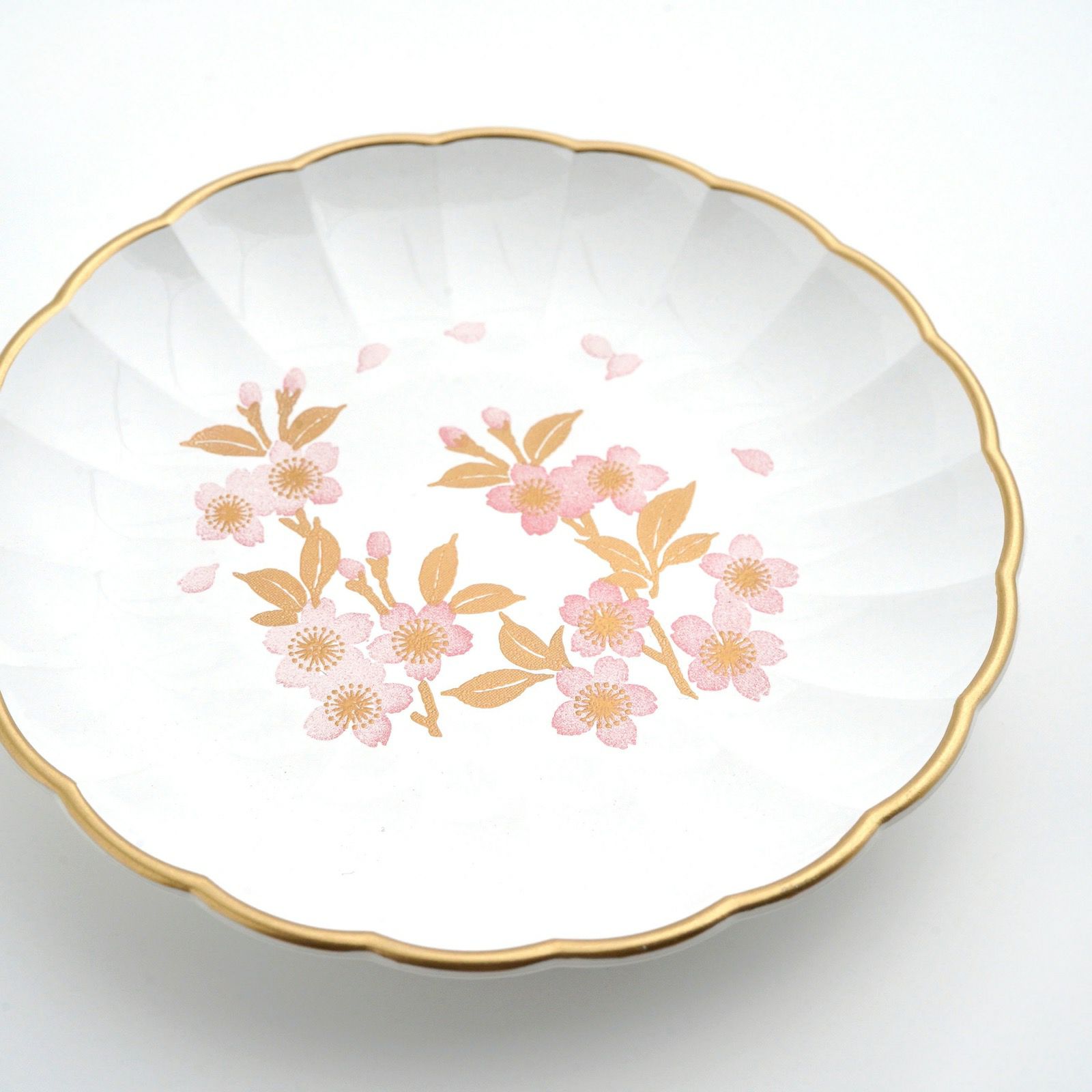 さくら漆器 【山中塗】さくら3.5 フラワー小皿揃（白/ピンク）〈5枚