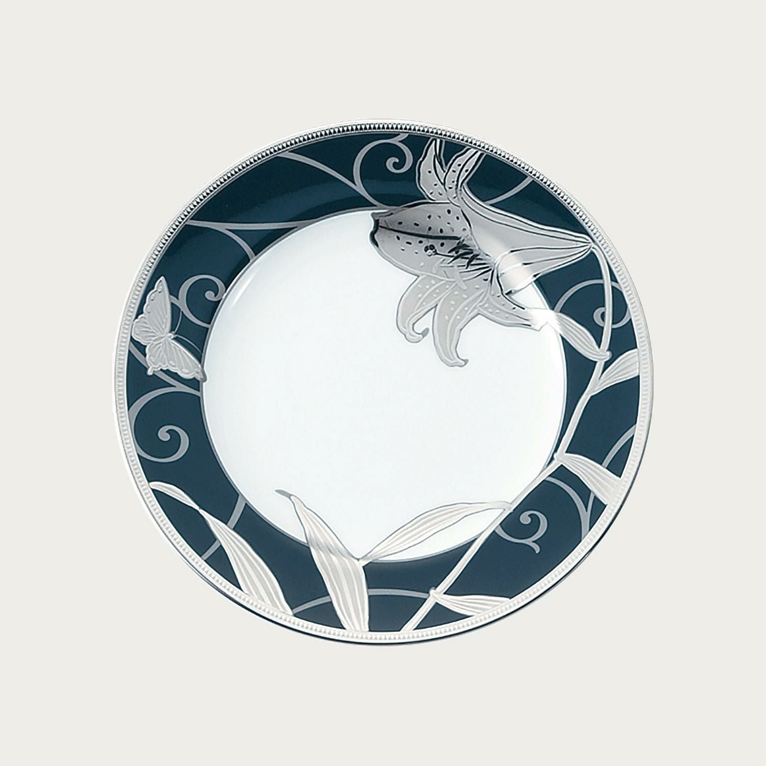 受注後3～5ヶ月でお届け】花銀彩百合 21cm プレート | ノリタケ食器