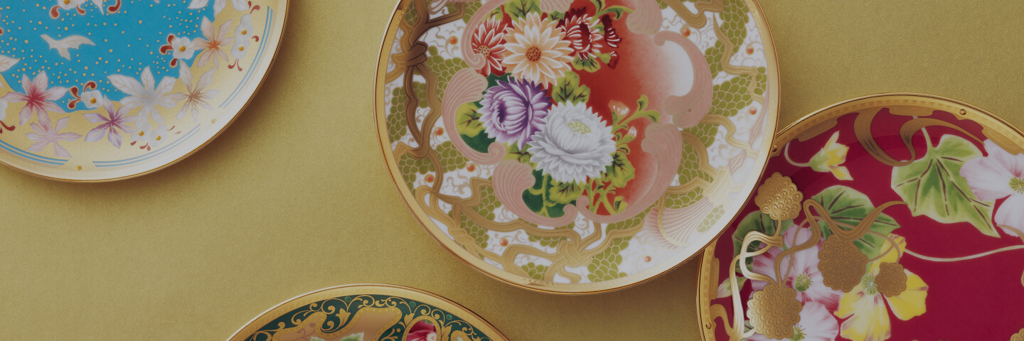 オールドノリタケ花柄花生