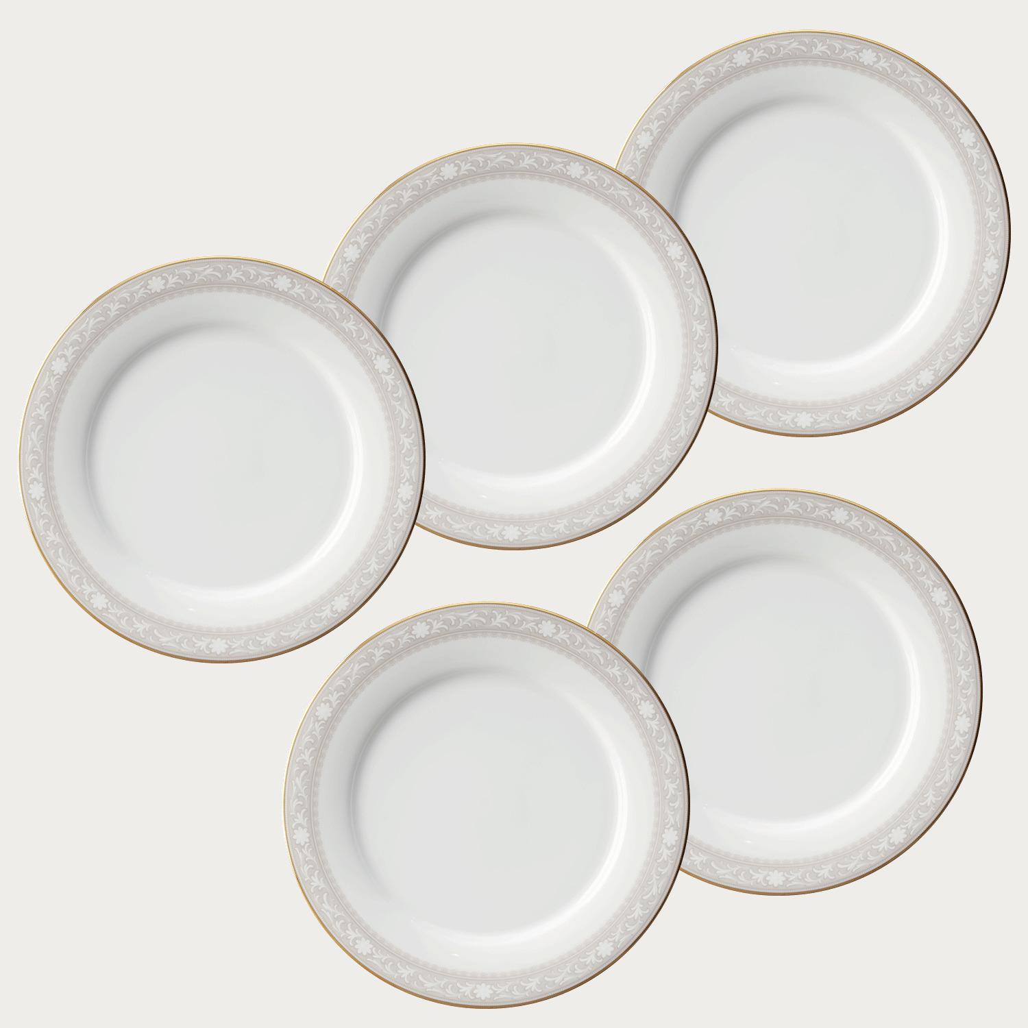 □特別価格□ベージュ唐草柄 25.5cmプレートセット(5枚) | ノリタケ
