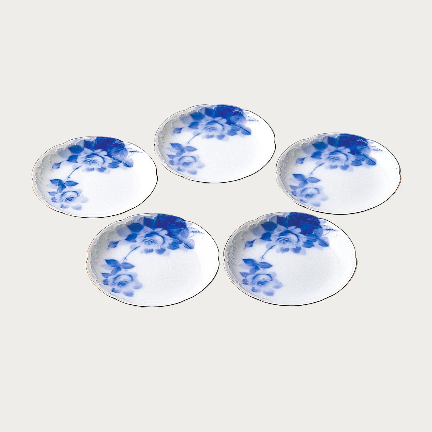 大倉陶園］ブルーローズ(8011) 15cm銘々皿揃(5枚) | ノリタケ食器公式