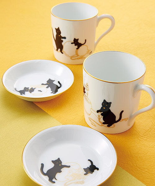 シリーズ説明 ［大倉陶園］黒猫親子-縁起物語- | ノリタケ食器公式