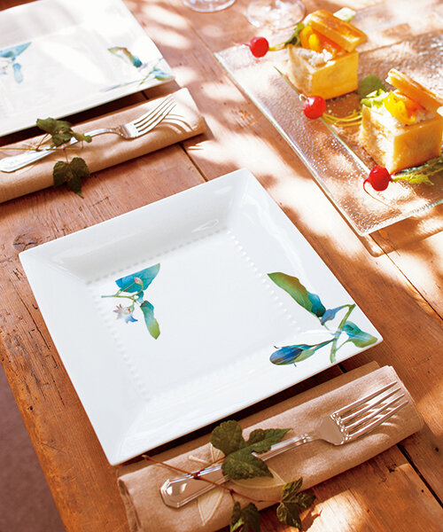 京香旬彩 23cmスクエアプレートペア(加茂茄子・金時人参) | ノリタケ