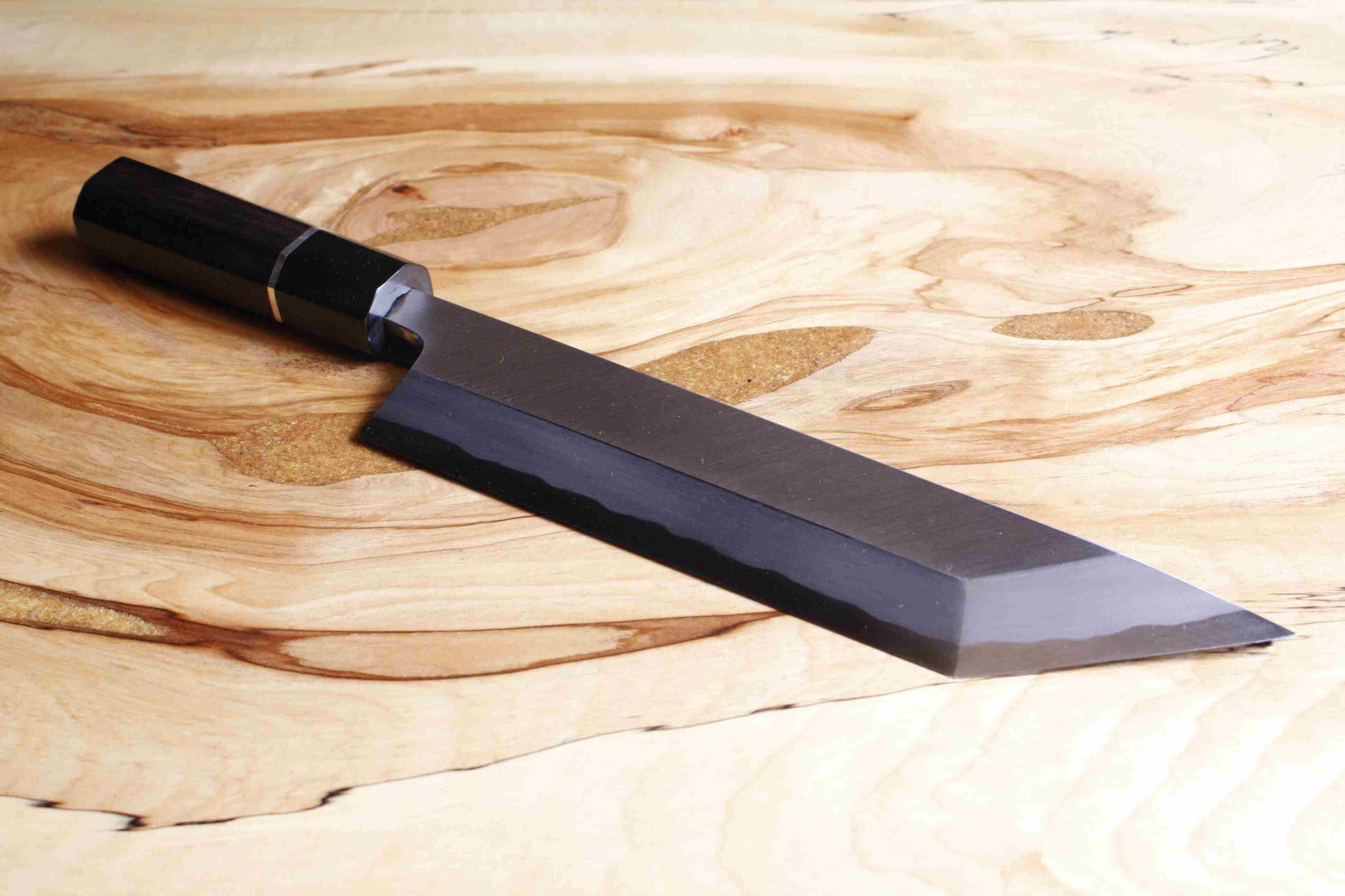 青一鋼 江戸裂 黒檀八角銀巻柄 | 堺打刃物 株式会社高橋楠｜包丁の製造卸