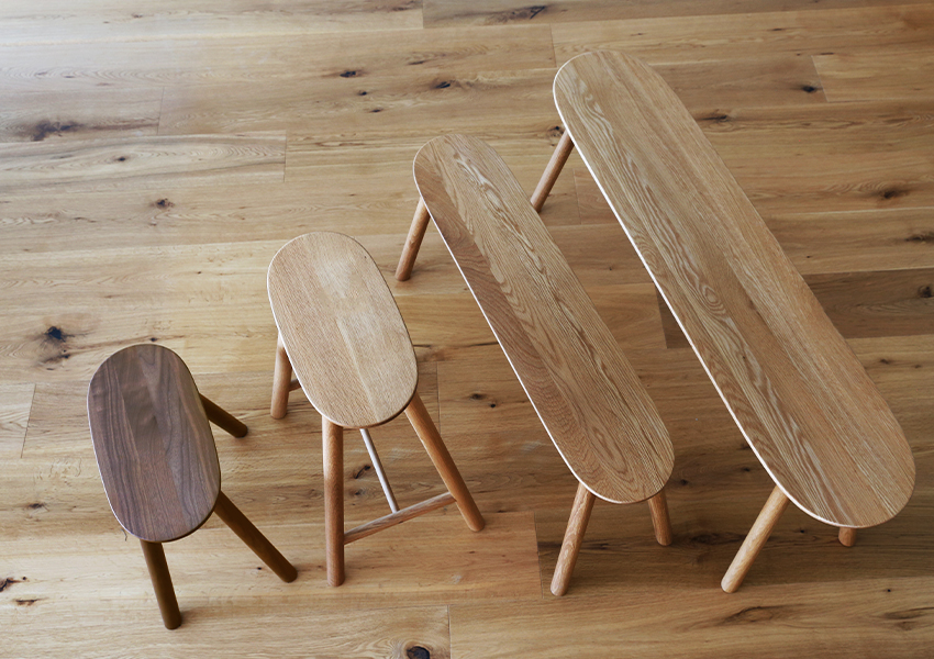 ルーベ 40スツール OAK (W40×D28×H42cm)税込￥21,800 | 高野木工株式会社