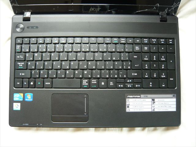 エイサーのノートパソコン・acerアスパイアASPIRE5742を購入。