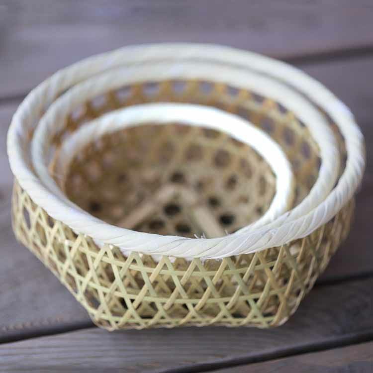 籐巻六ツ目かご3個セット | 虎斑竹専門店 竹虎