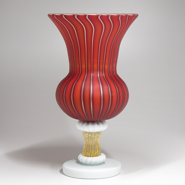 芸術的な曲線美』世界的ガラス工芸作家 竹内伝治 傳治 花瓶 フラワー