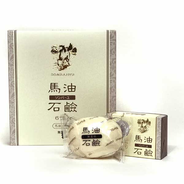 薬師堂 尊馬油 （ ソンバーユ ） 馬油石鹸 お得な6個セット ( ヒノキの
