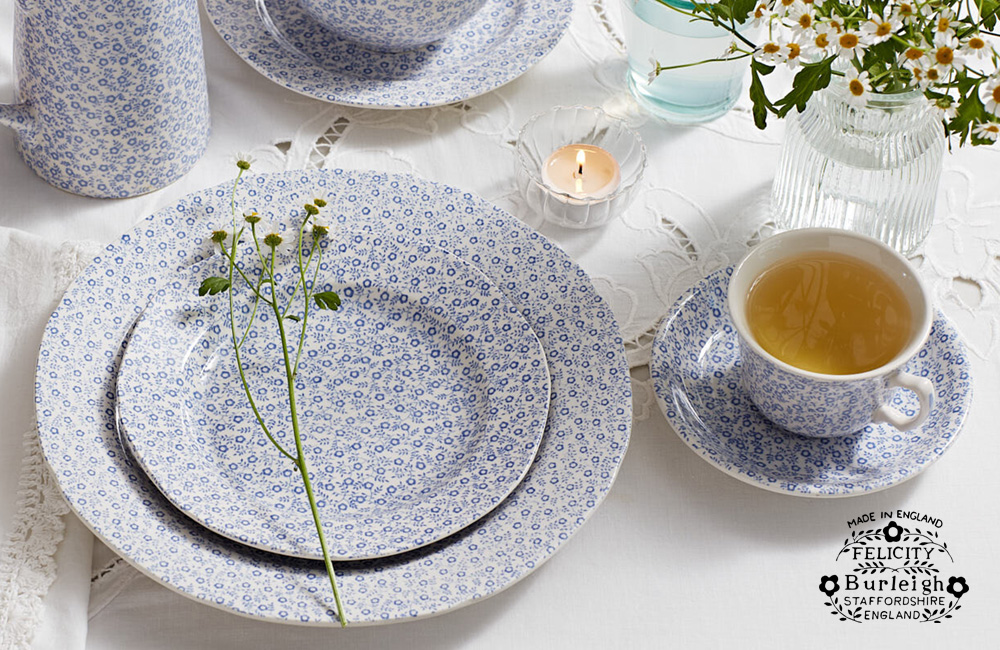 イギリス食器 Burleigh ブルーフェリシティ シュガーボウルL｜バーレイ