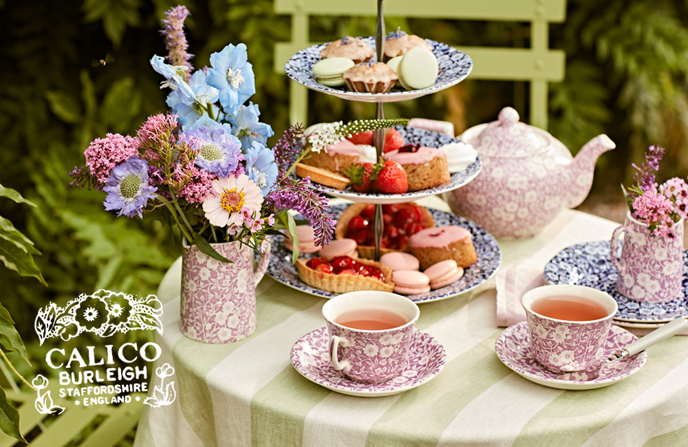 イギリス食器 Burleigh ブロッサムキャリコ ティーポットL｜バーレイ