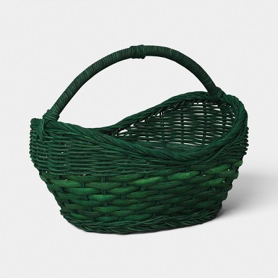 Natural Woven Basket with Handle Green - Threshold™ : Target