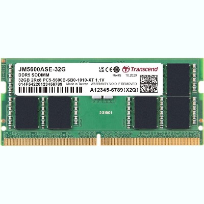 Transcend 32GB DDR5 5600 SO-DIMM 2Rx8 1.1V, RAM, Notebook/Laptop