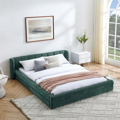 Queen Size Upholstered Bed Frame Grounded Queen Size Platform Bed