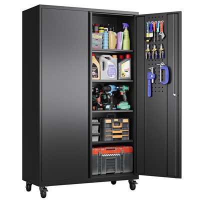 Mlezan Metal Storage Cabinet with Locking Doors, 72