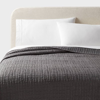 Full/Queen TENCEL® Quilt Dark Gray - Threshold™: OEKO-TEX
