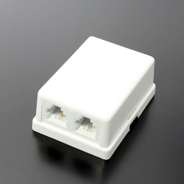 モジュラー用ローゼット 6極2芯(6P2C) 2ポート 2回路 CRS11-6P2C2JW