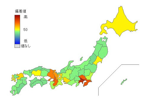 都道府県別公共交通機関通勤・通学率 - とどラン