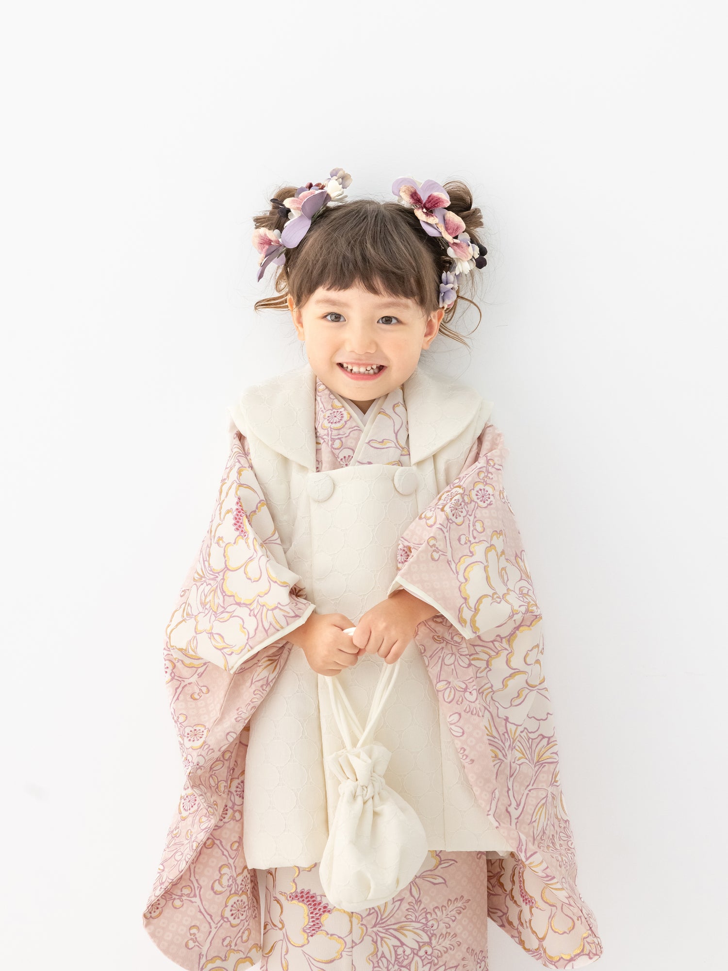 S0311 疋田に華づくし/ピンク | 七五三着物レンタル | tententen