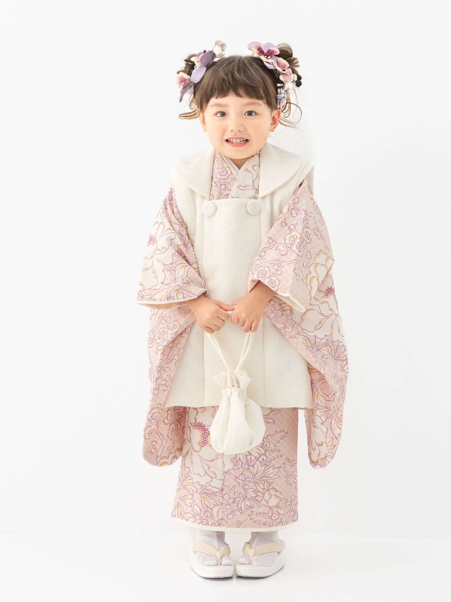 S0311 疋田に華づくし/ピンク | 七五三着物レンタル | tententen