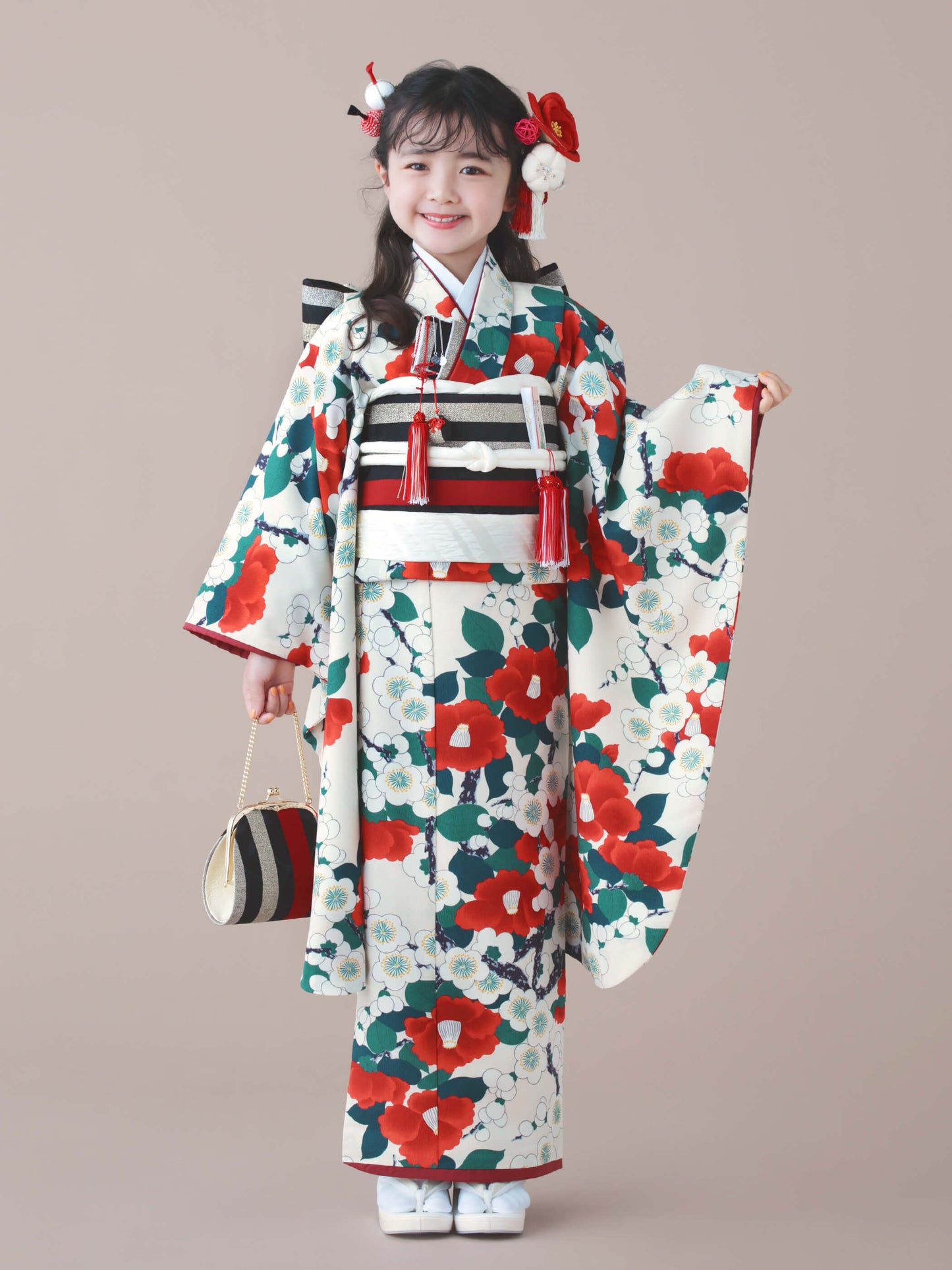 S0701 梅椿 / ベージュ | 七五三着物レンタル | tententen – tententen