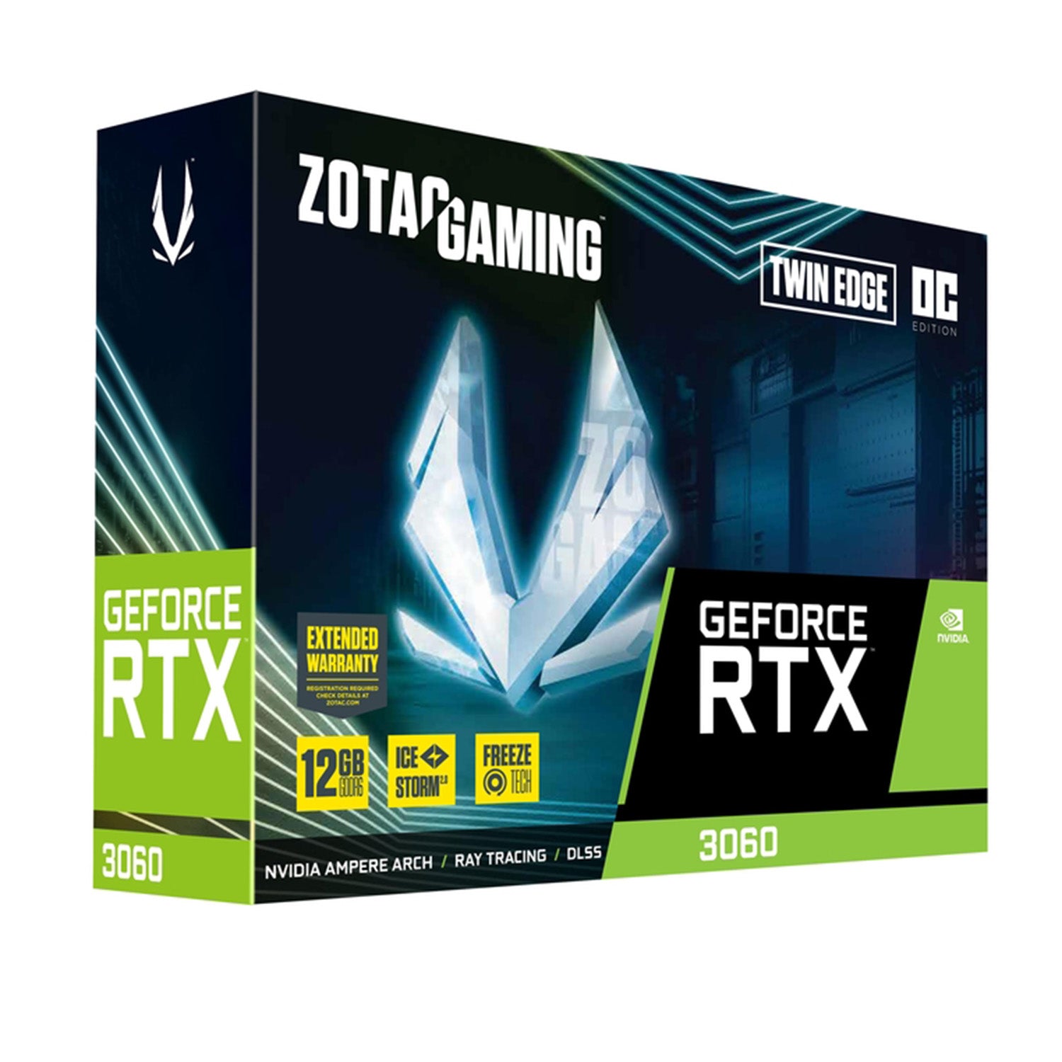 ZOTAC Gaming GeForce RTX 3060 Twin Edge, 12GB - GDDR6,