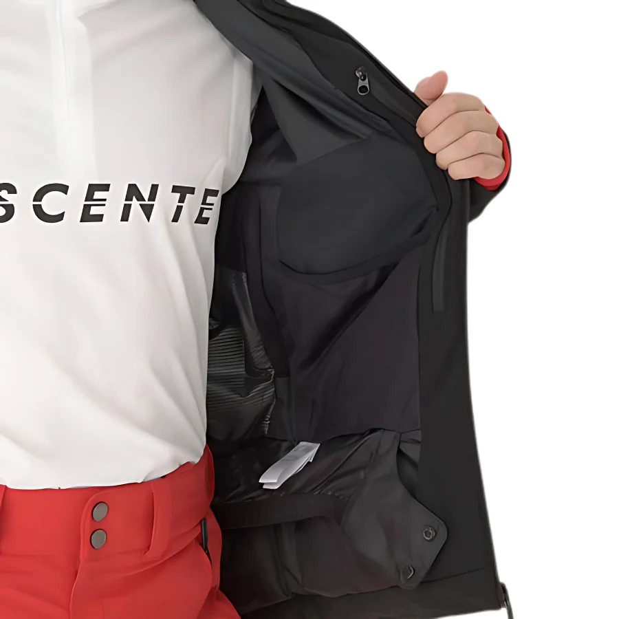 Descente Men's S.I.O Ski Jacket - Black Red - TeamSkiWear | Ski