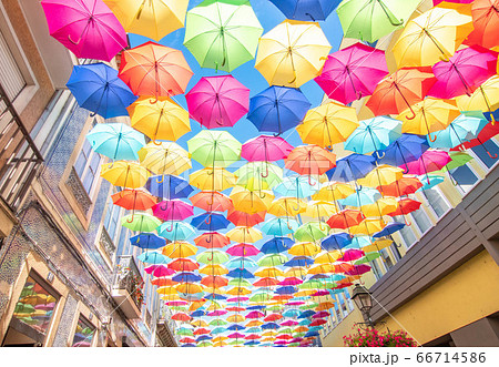 アゲダの傘祭りの写真素材 [66714586] - PIXTA