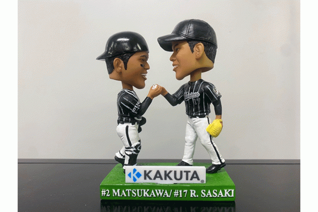 佐々木朗希＆松川虎生の完全試合ボブルヘッド、ロッテ公式FC会員の特典