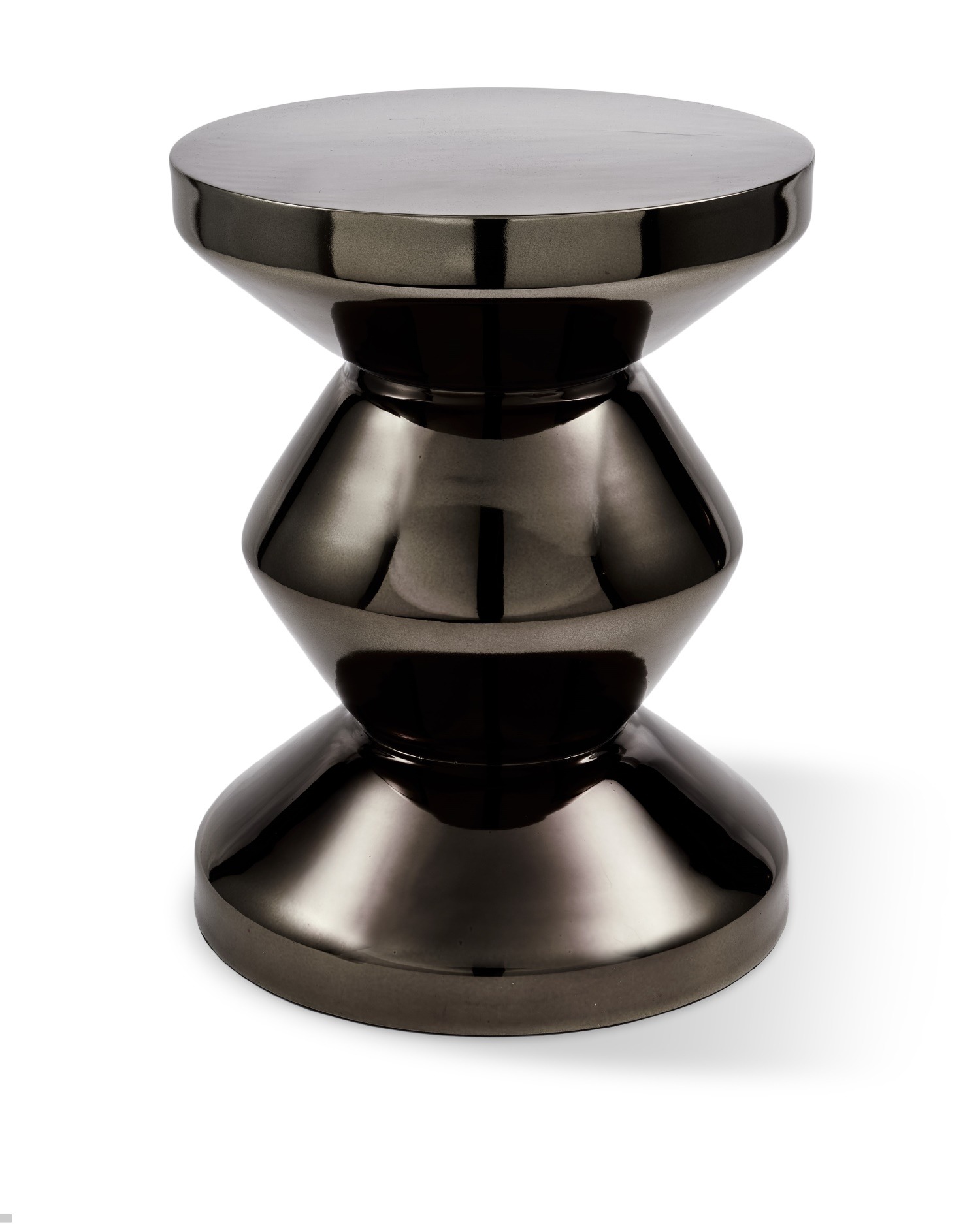 Pols Potten stool Zig Zag metal black nickel - The Design Lover