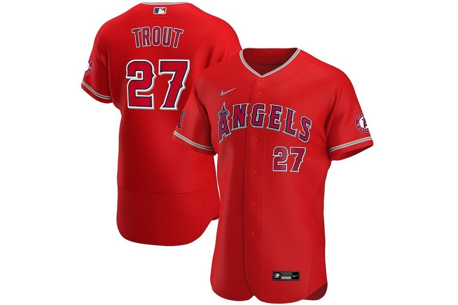 Mike Trout signed red Angels authentic jersey – The OC Dugout