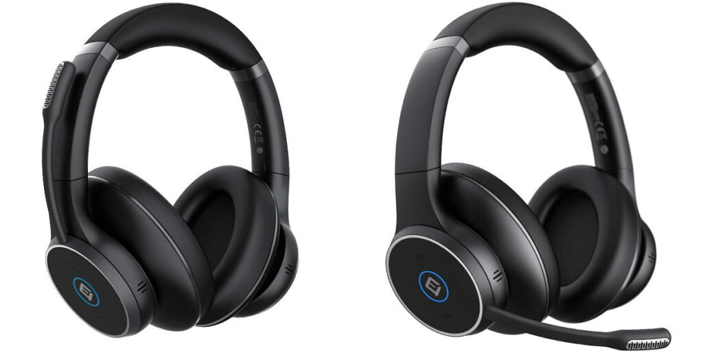 脱着&ボタン&マイク移動でミュートできるヘッドセット「eMeet HS100