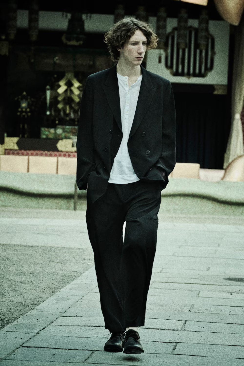 Y's for men x 120% LINO HENLEY SHORT SLEEVE T(M White): Y's for