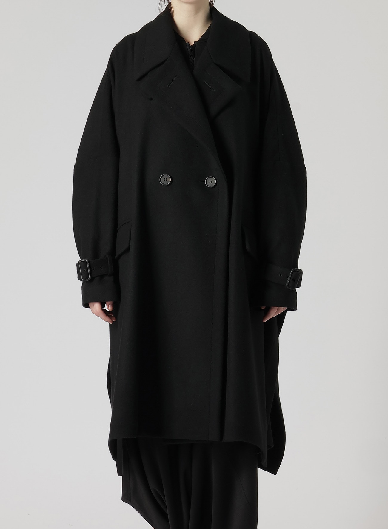 MELTON R-SIDE SLIT COAT(S Black): Vintage｜Special Price｜THE SHOP