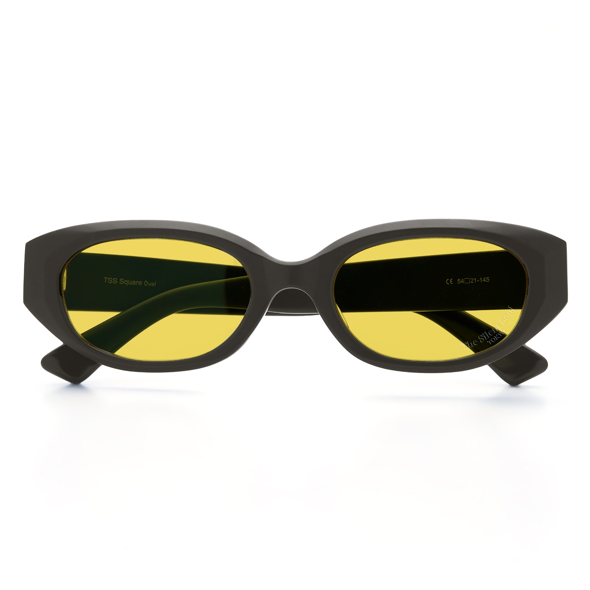TSS SQUARE OVAL MATTE BLACK FRAME BRIGHT YELLOW LENS【NEWカラー