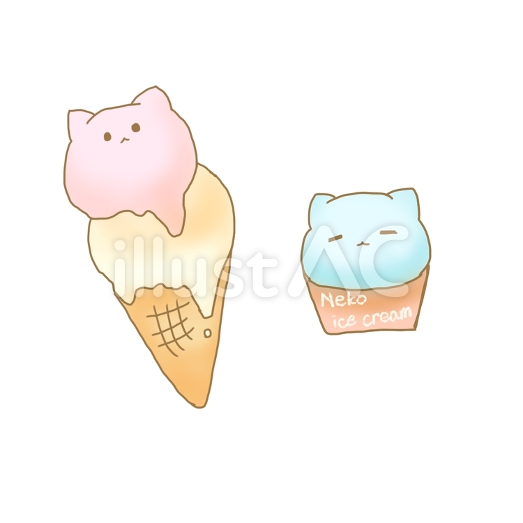 ねこアイスイラスト - No: 22034805｜無料イラスト・フリー素材なら