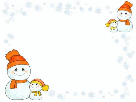 雪だるまフレームイラスト - No: 24471434｜無料イラスト・フリー素材