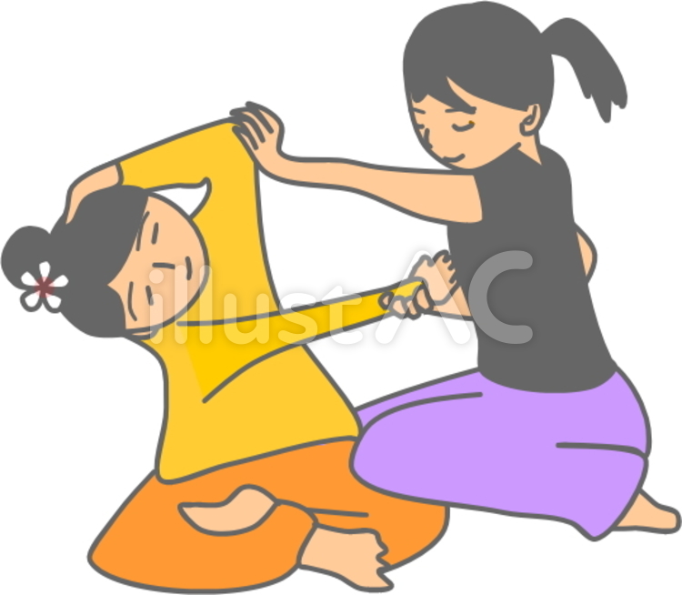 タイ古式マッサージイラスト - No: 755887｜無料イラスト・フリー素材