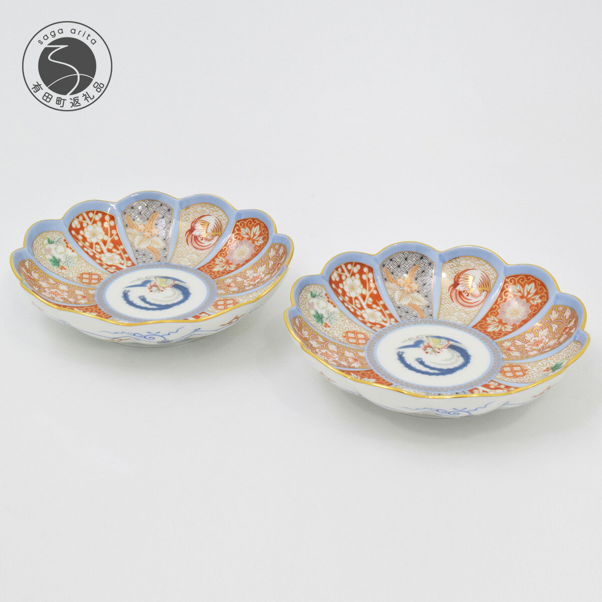 楽天市場】深川製磁 染錦金彩鳳凰 菊割親皿の通販