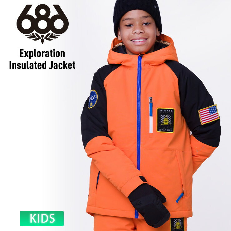 686 FUELメンズ（L）スキーウェア スノーウェア 上下セット オレンジ