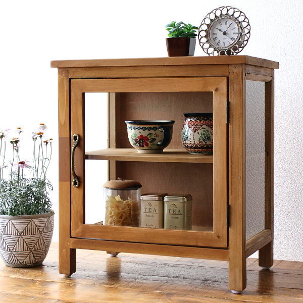 楽天市場】レトロ花ガラスキャビネットの通販