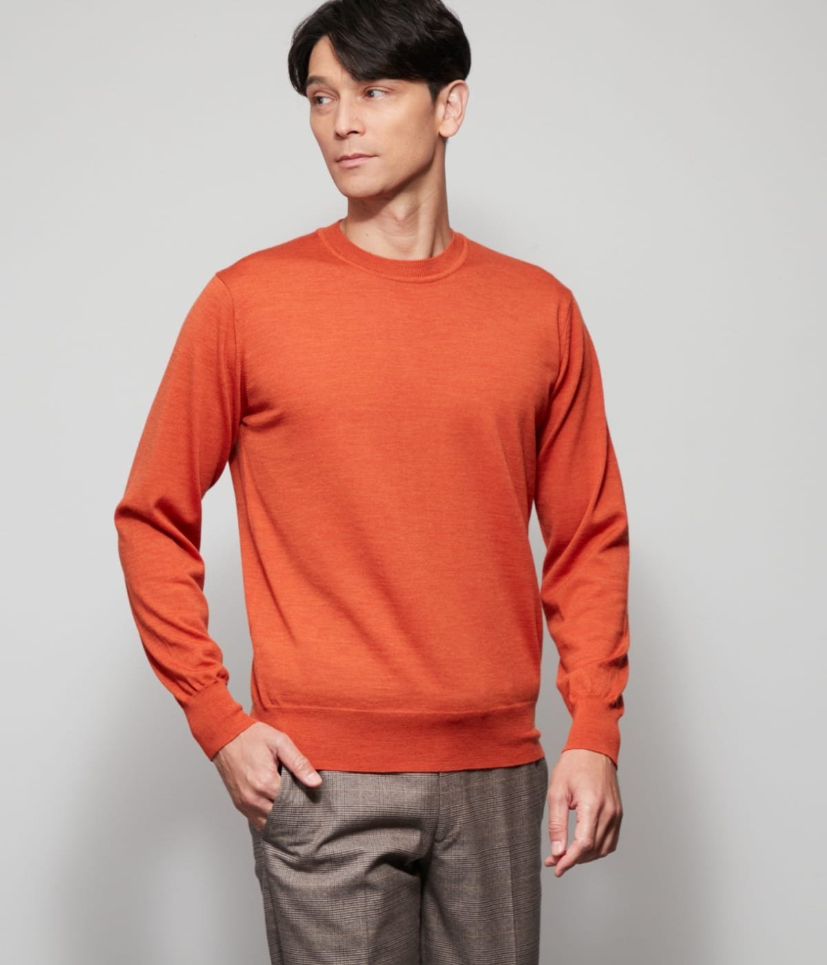 楽天市場】オレンジ（ネックラインクルーネック）（ニット・セーター