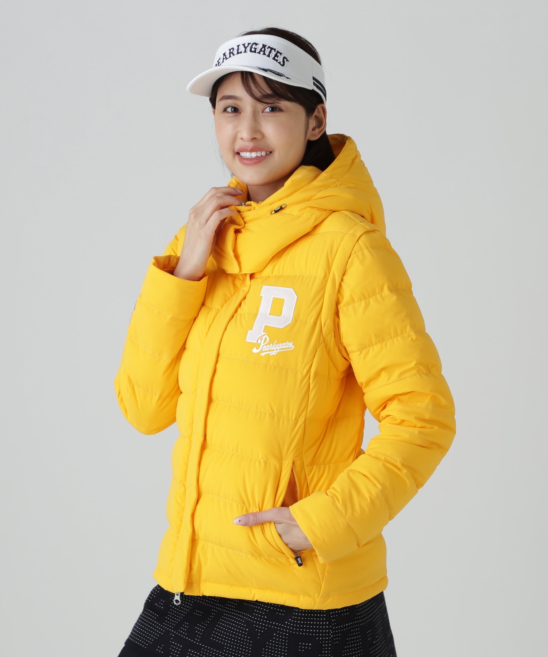 美品パーリーゲイツ 蓄熱フィルム裏地 ダブルジップスニードジャケット