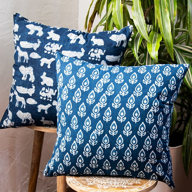 楽天市場】藍染 クッションカバーの通販