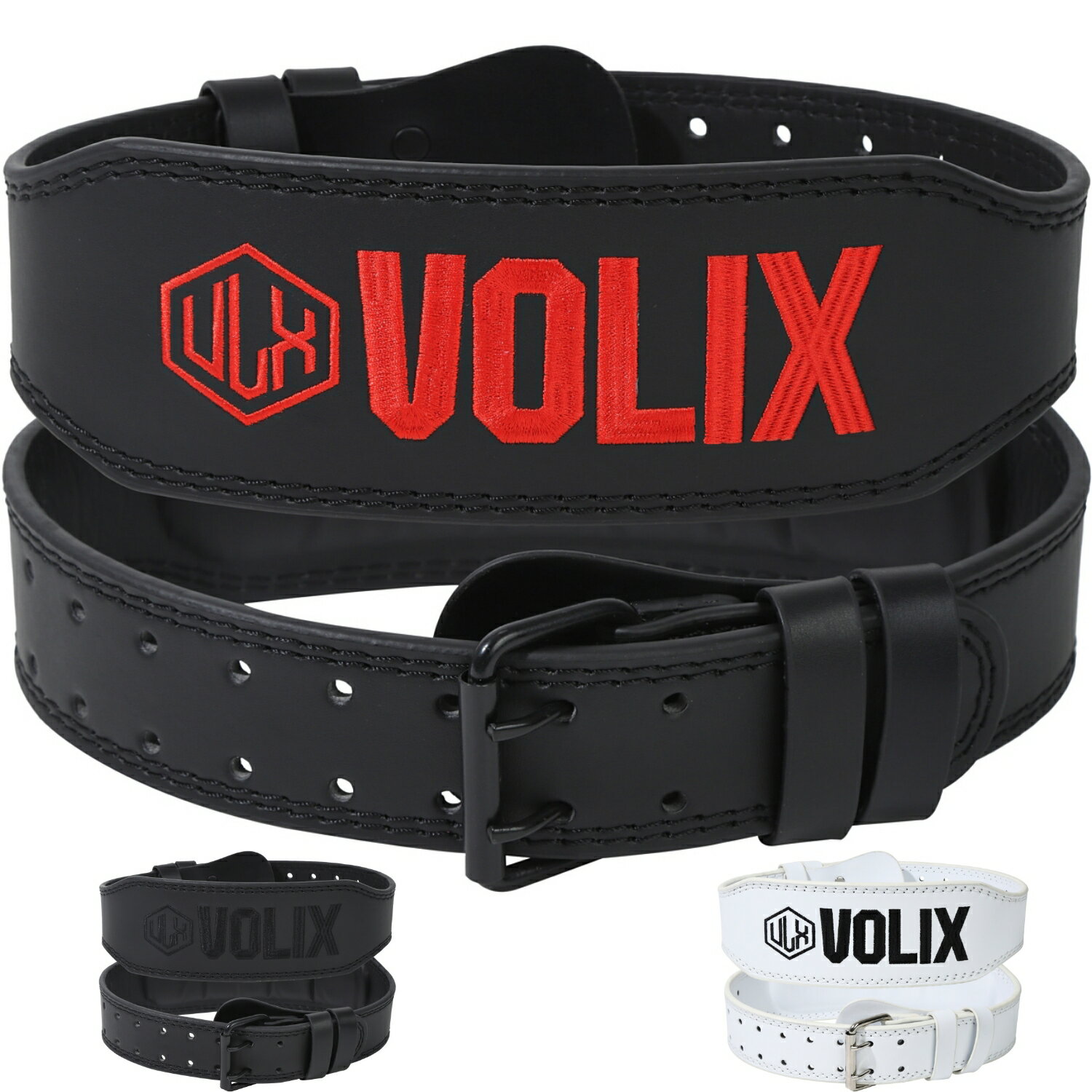 FKCO スタッズ付きブラックトレーニングベルト size L 本革 (牛革