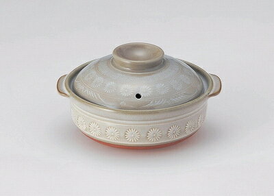 楽天市場】萬古焼 銀峯陶器 花三島 土鍋 深鍋 5．5号の通販