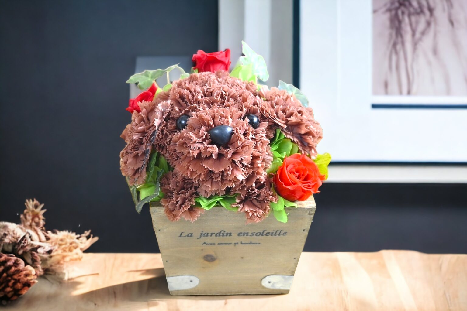 トイプードル】花っぷり フラワーペット／プリザーブドフラワー 犬