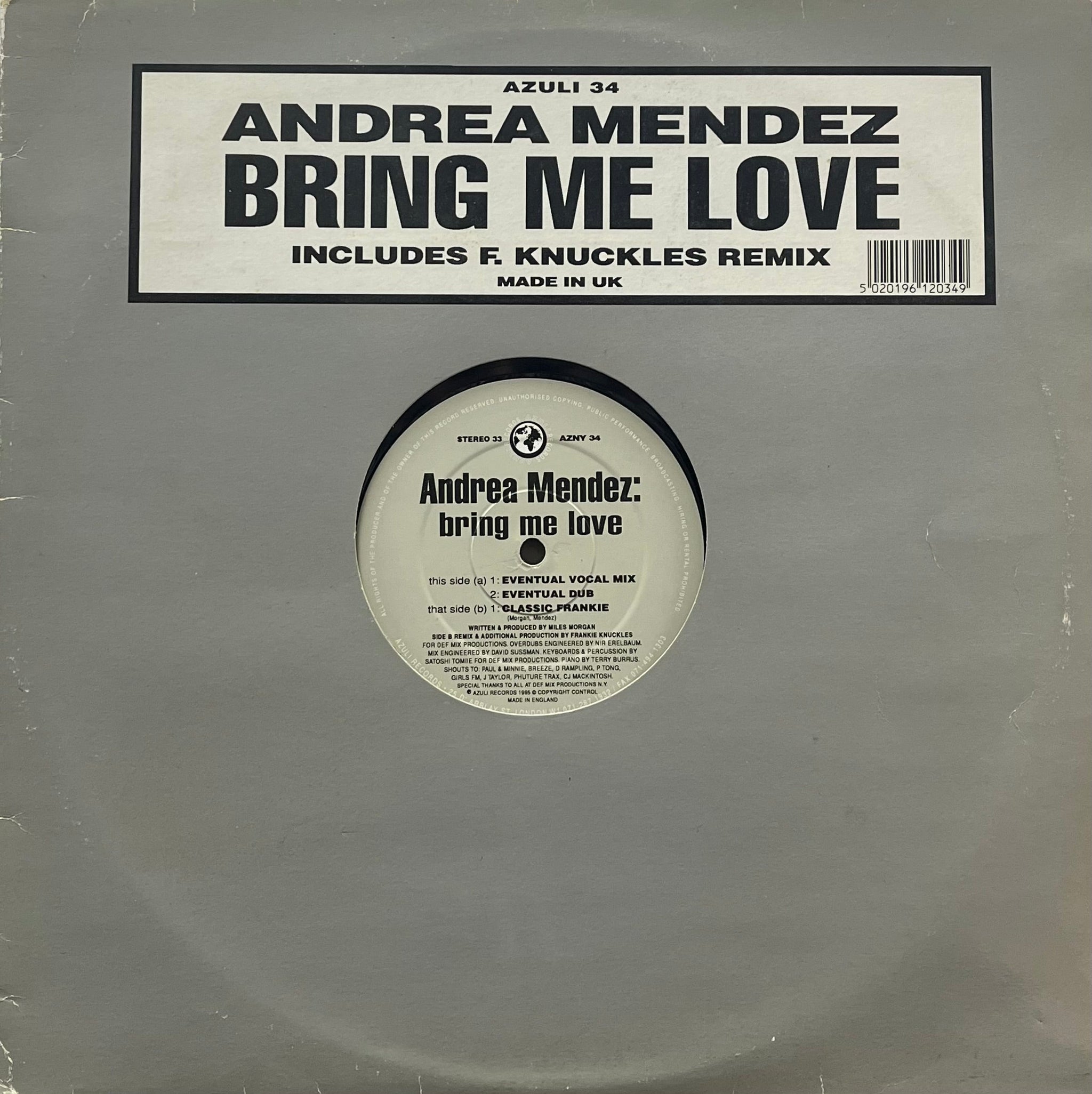 ANDREA MENDEZ / Bring Me Love (Azuli Records – AZNY 34, 12inch