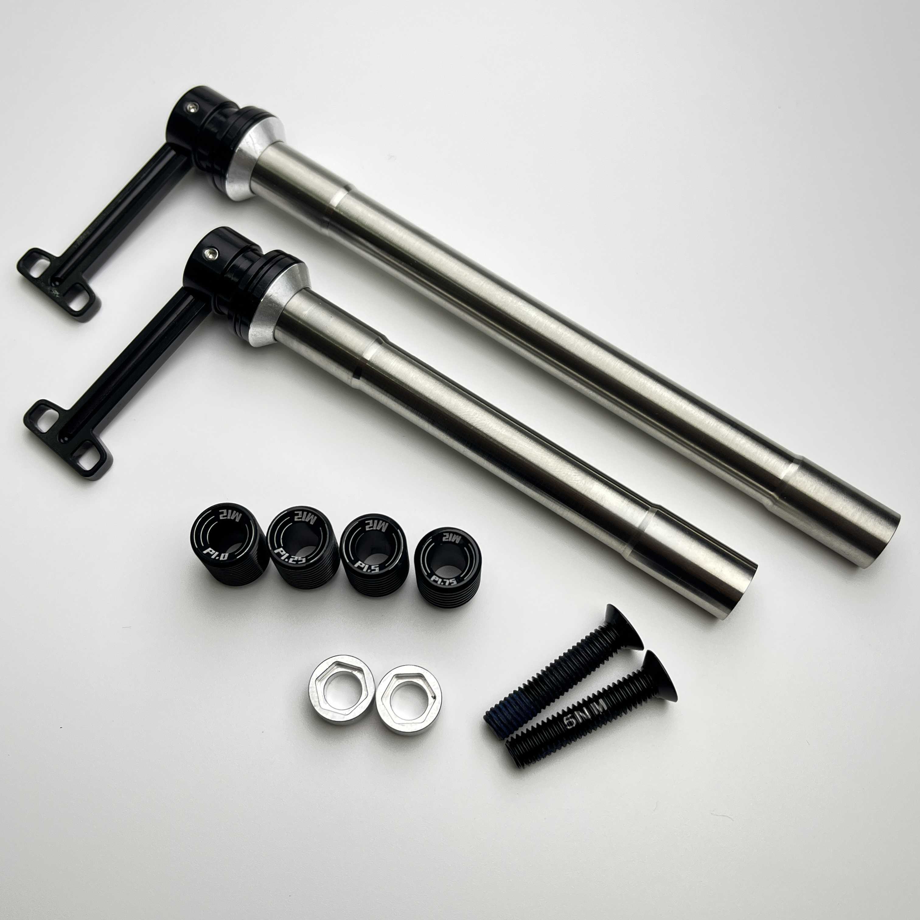 ロードディスクブレーキバイク用隠しレバーチタンスルーアクスル